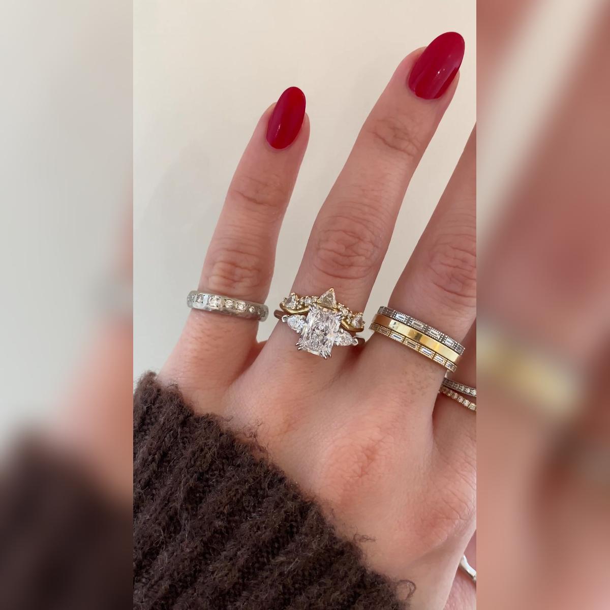 Permelia Radiant Cut Wedding Band Pairings