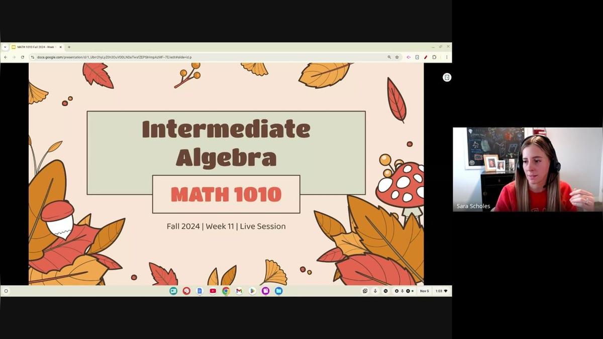 MATH 1010 Fall 2024 Week 11 Live Session