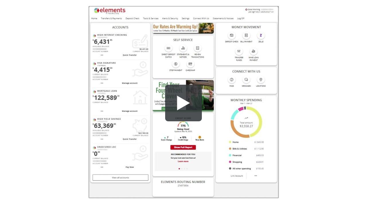 Elements Financial: Online Banking Basics
