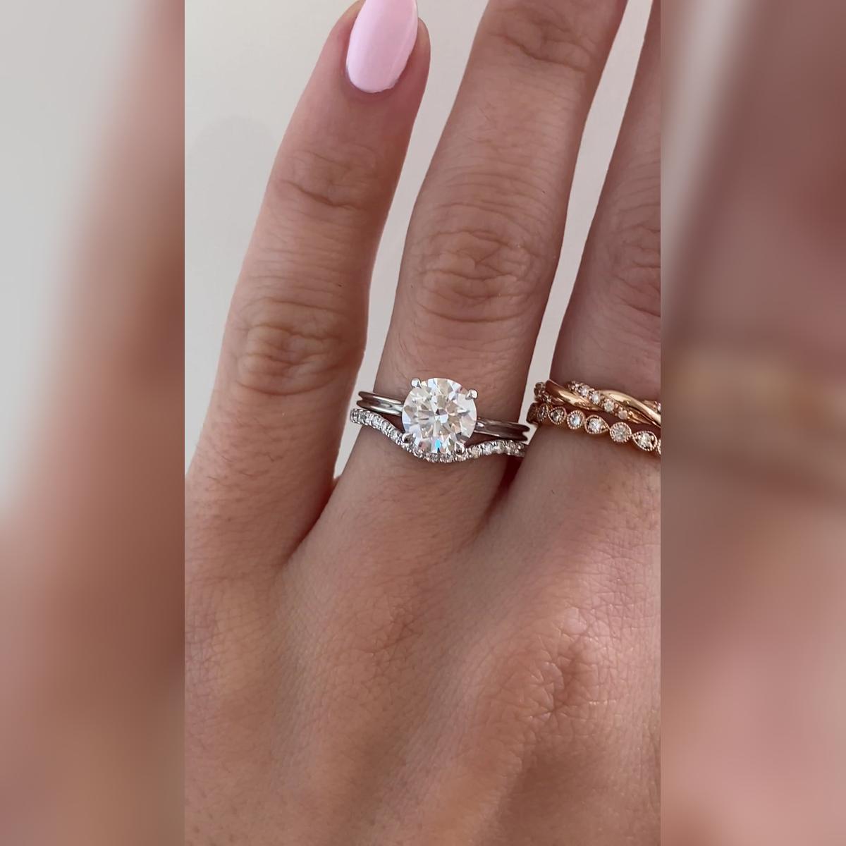 Vee Round Wedding Band Pairings