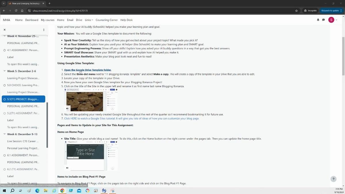 Creating Google Sites Template