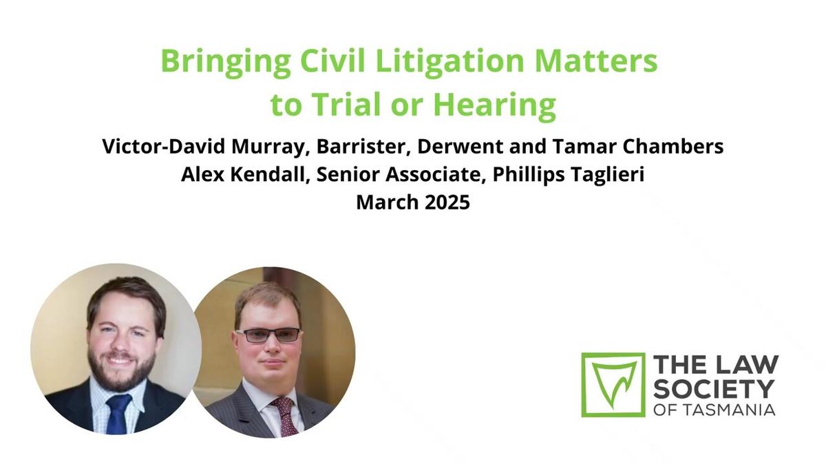 Bringing Civil Litigation Matters to Trial or Hearing
