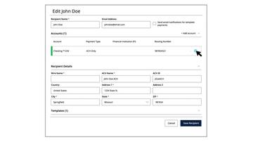 Editing or Deleting a Recipient