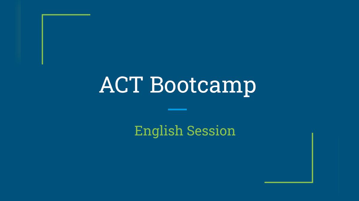 ACT English Session