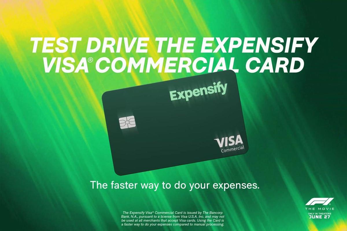 Expensify F1 the Movie Paid Social Linked in Ads Card Masks 6.26.25