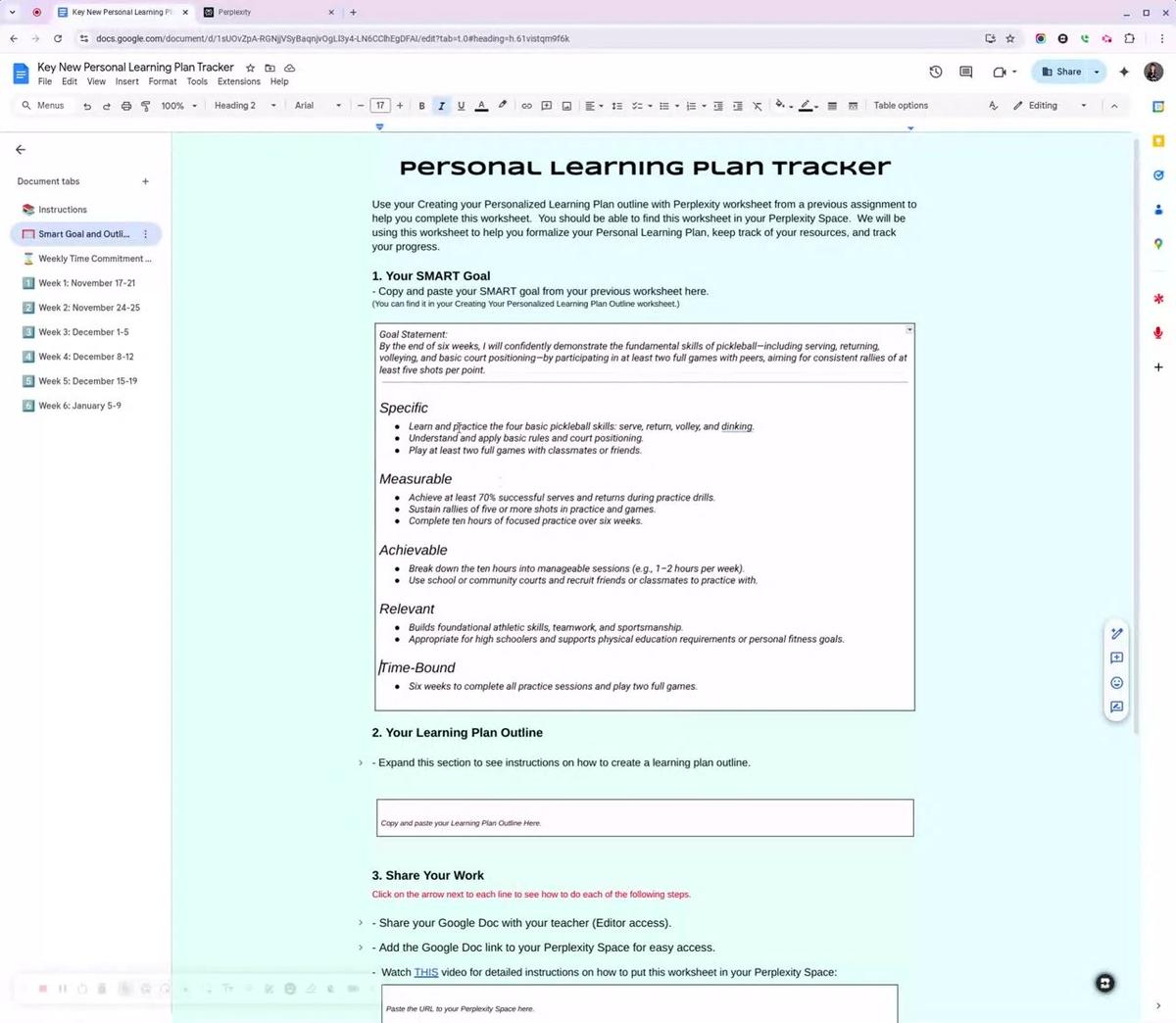 Updated Learning Outline Explanation