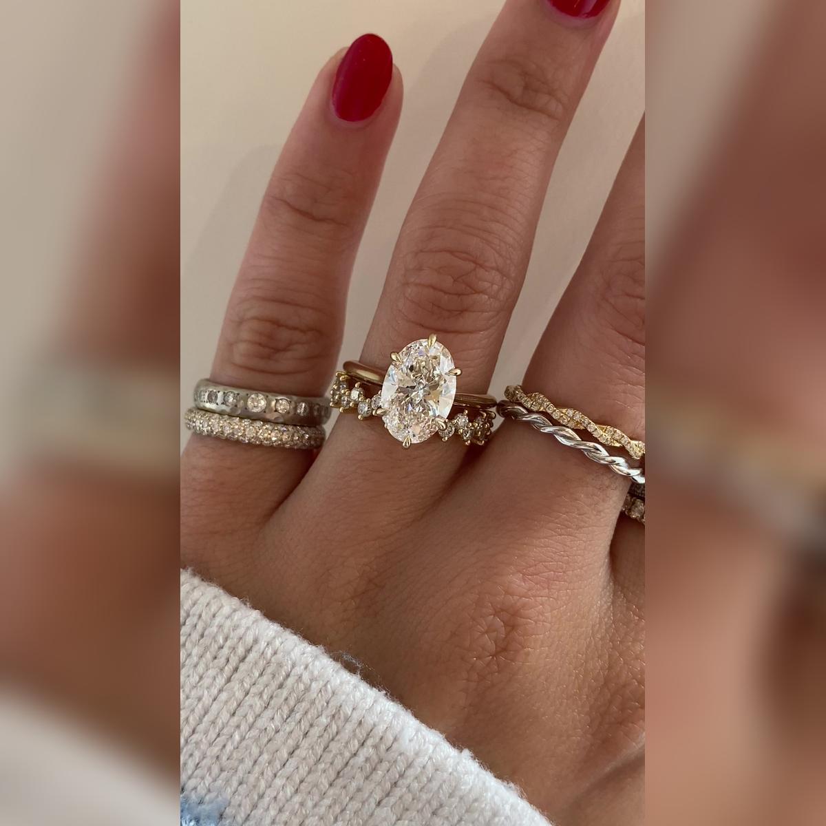 Angel Oval Wedding Band Pairings