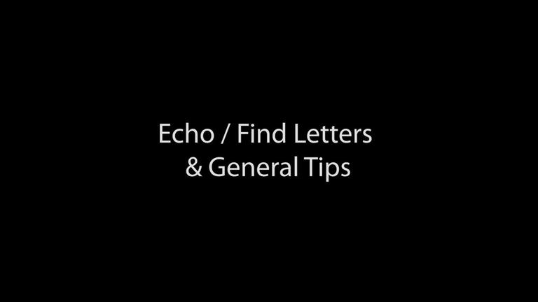 FUN LK Echo / Find Letters &amp; General Tips (5:11)
