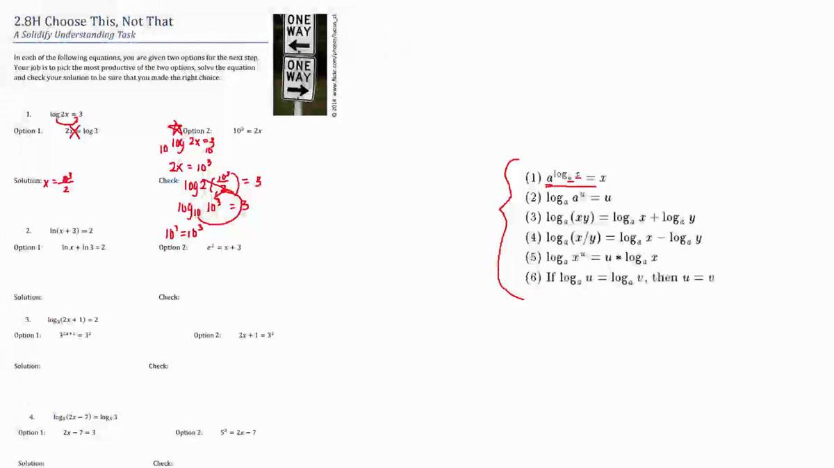 SM III 2.8 Task Part 1 Solving Logarithmic Equations using Properties of Logs.mp4