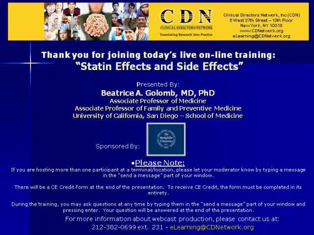 Statin Effects and Side Effects