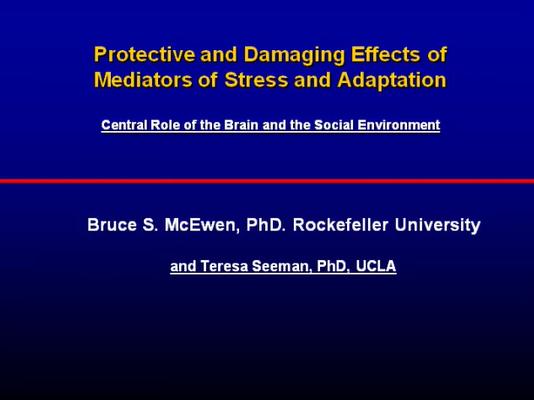 Protective and Damaging Effects of Stress Mediators: Central Role of the Brain and the Social Environment