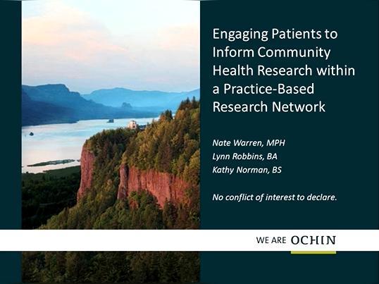Engaging Patients to Inform Community Health Research within a Practice-Based Research Network