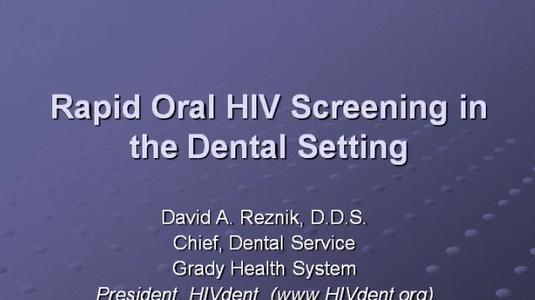 HIV Screening in the Dental Setting