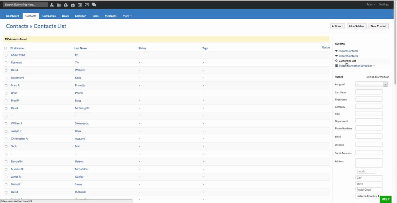 Customize Lists