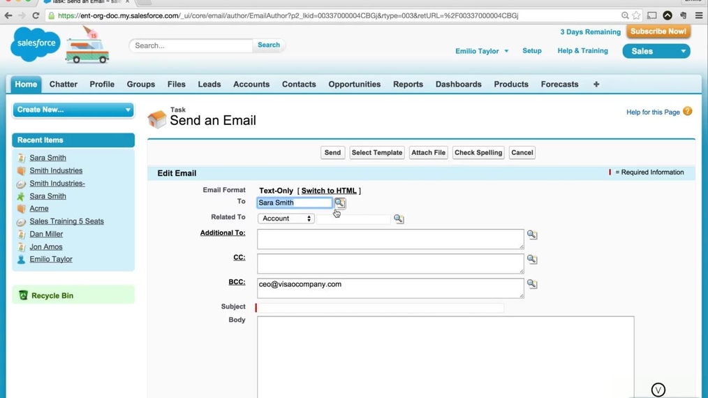 Salesforce - How to Send an Email to a Contact