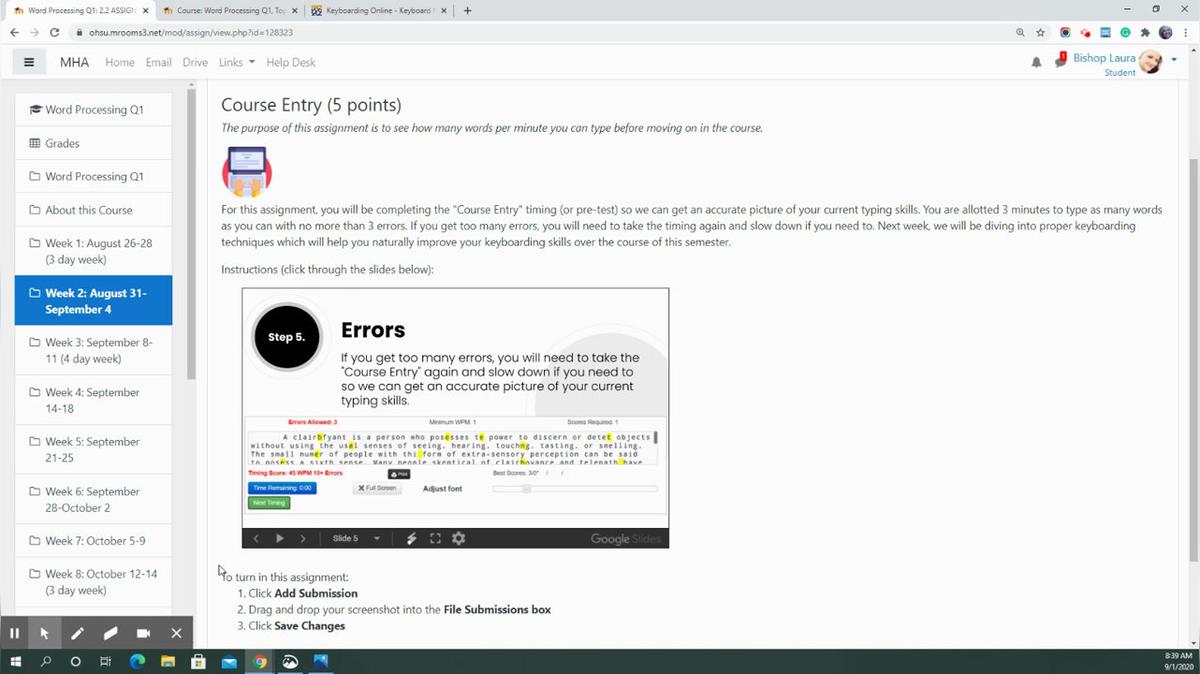 Course Entry Homework Help