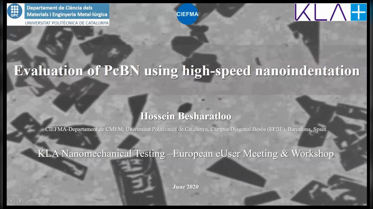Hossein Besharatloo: Evaluation of PcBN using high-speed nanoindentation
