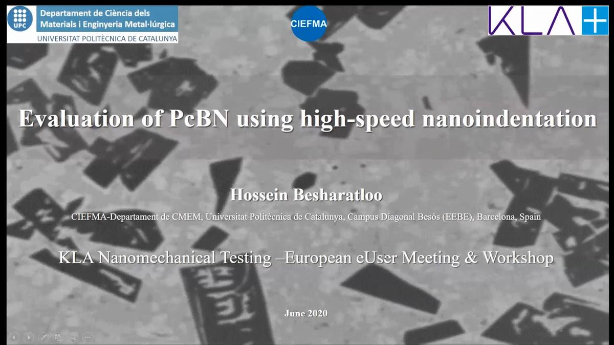 Hossein Besharatloo: Evaluation of PcBN using high-speed nanoindentation