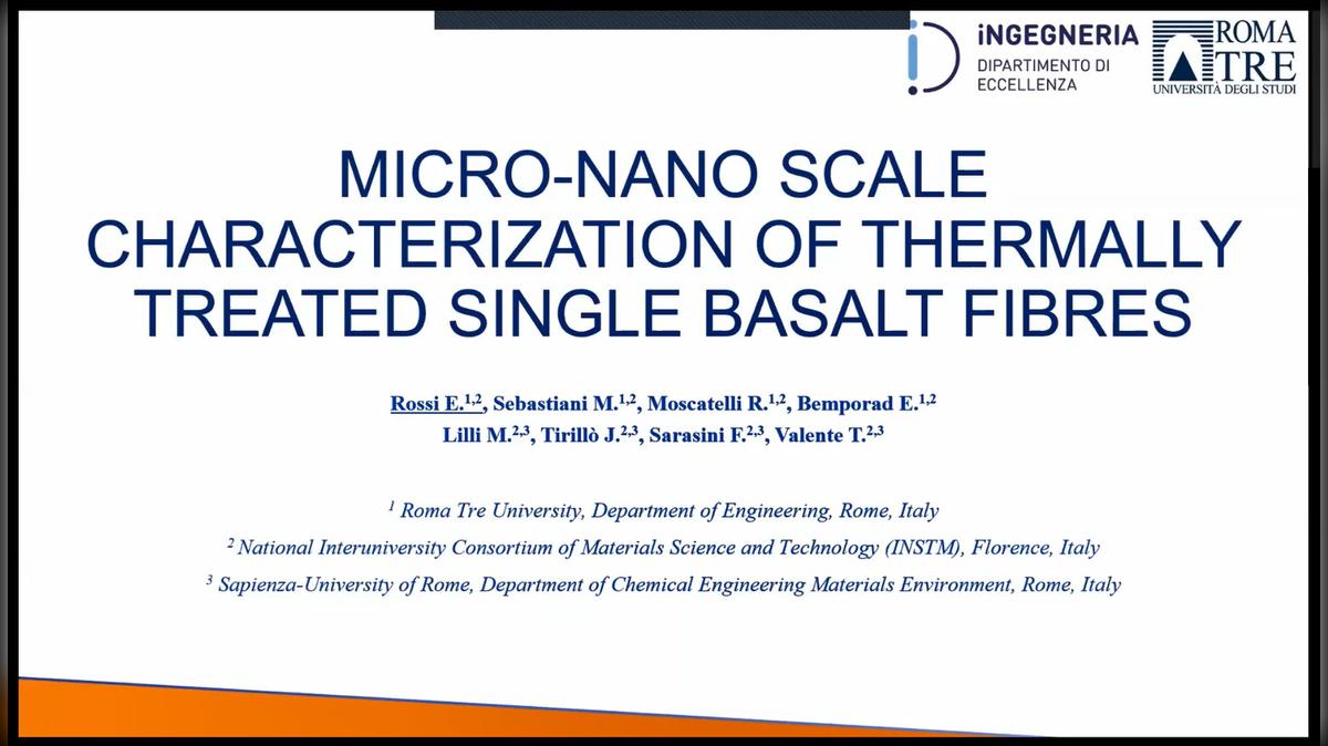Edoardo Rossi: Micro- and nano-scale characterization of thermally treated single basalt fibres