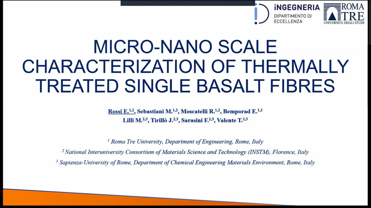 Edoardo Rossi: Micro- and nano-scale characterization of thermally treated single basalt fibres
