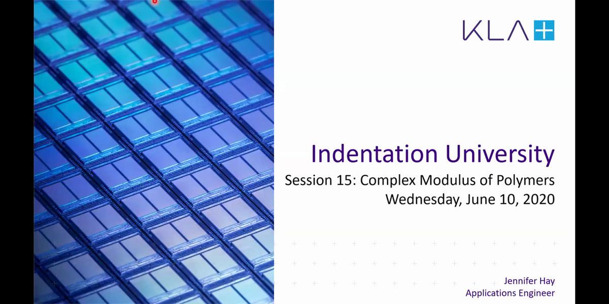 Session 15: Complex Modulus of Viscoelastic Polymers