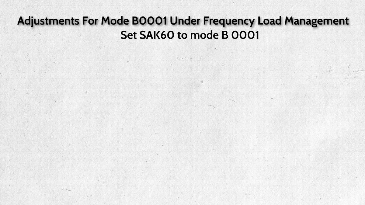 Programming Under Frequency Load-Management Funtions