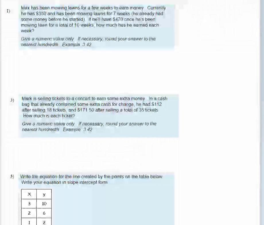 Math I Supplemental Slope and Euqations Homework Help Video.mp4