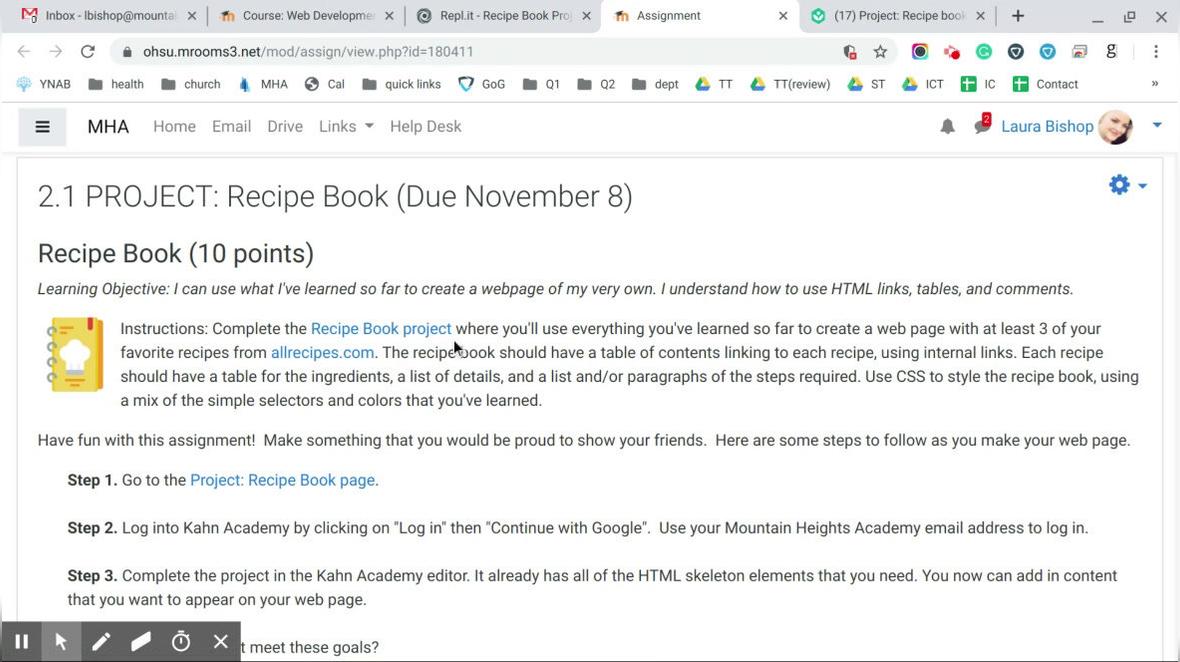 Recipe Book Project Help
