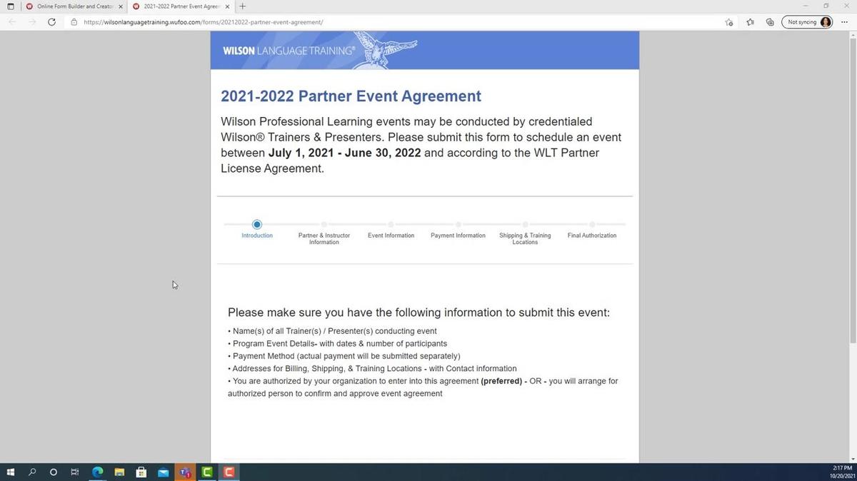 Partner Event Agreement Form Tutorial