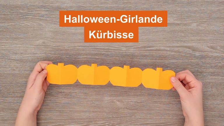 Halloweengirlanden basteln - Kürbisse