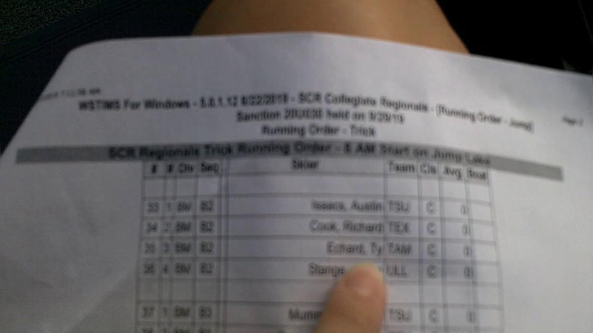 Ty Echard BM Round 1 Pass 1