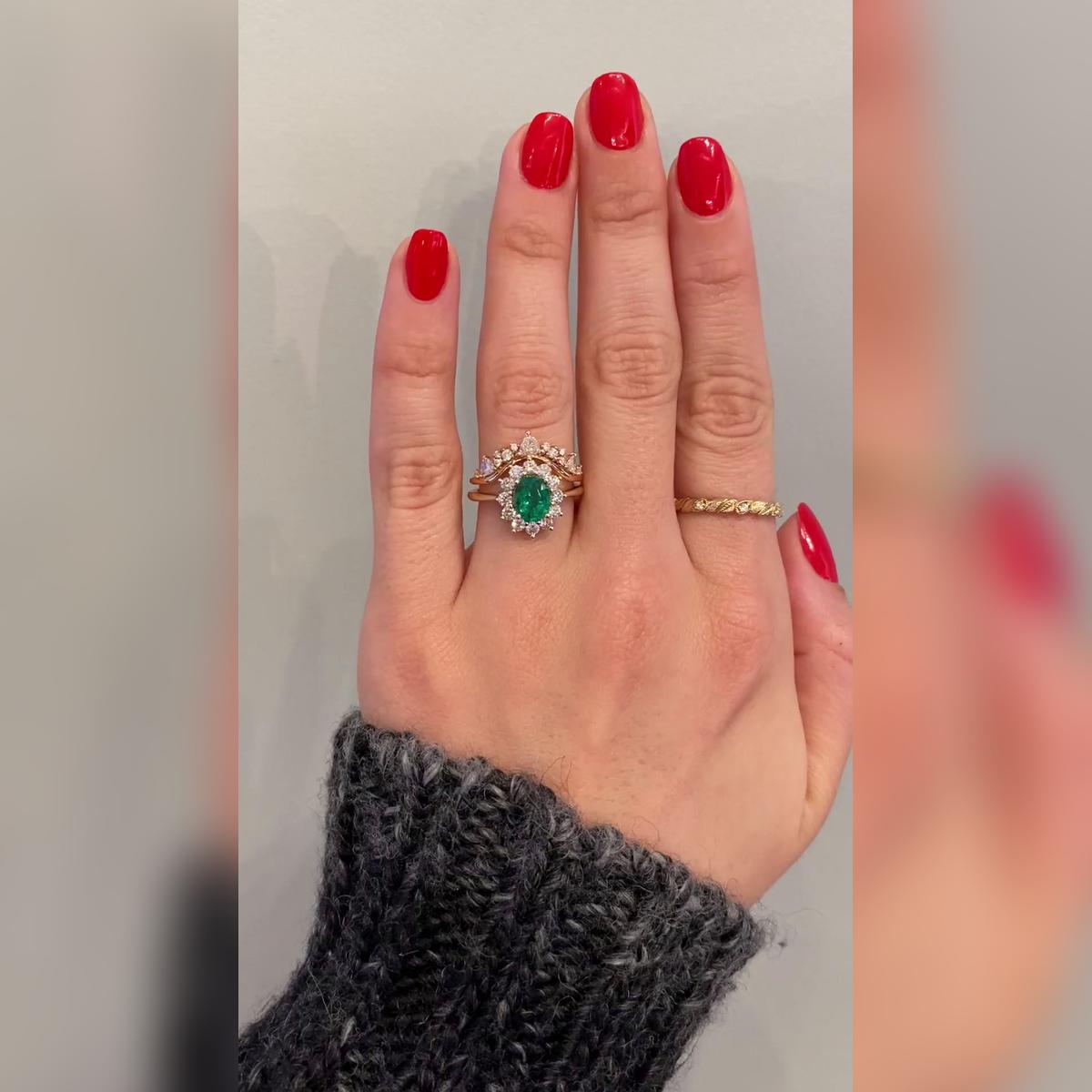 Isadora Emerald Wedding Band Pairings