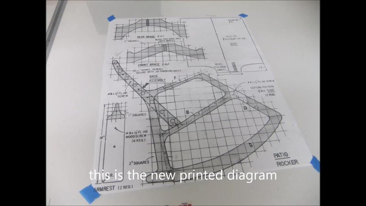 digitizing a 1978 vintage patio rocker  from an old diagram