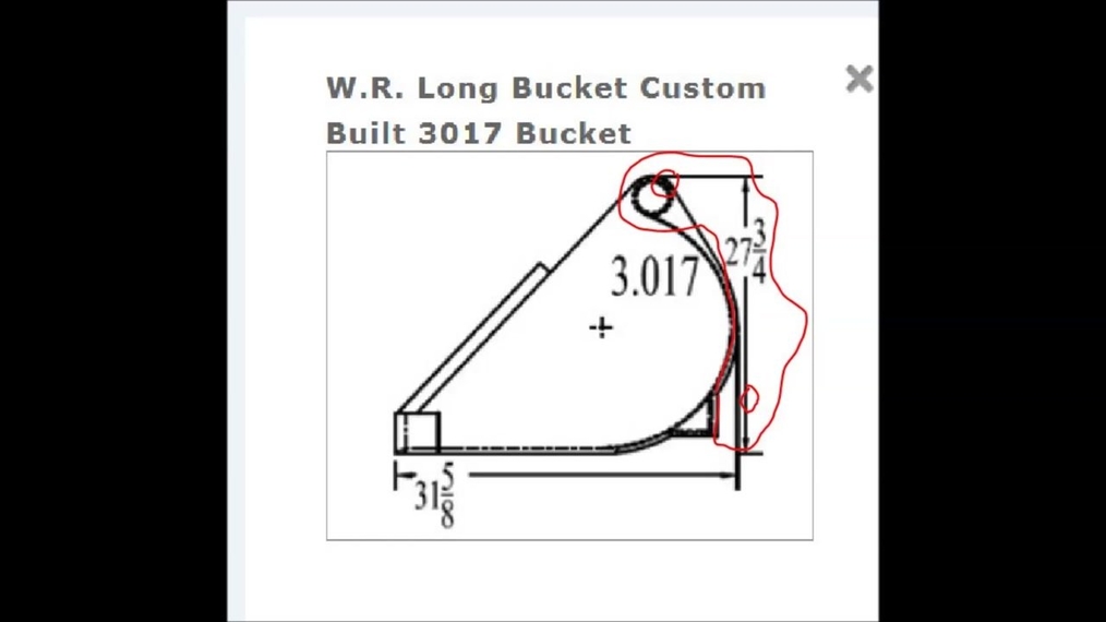 tracing a backhoe bucket part (machine part)