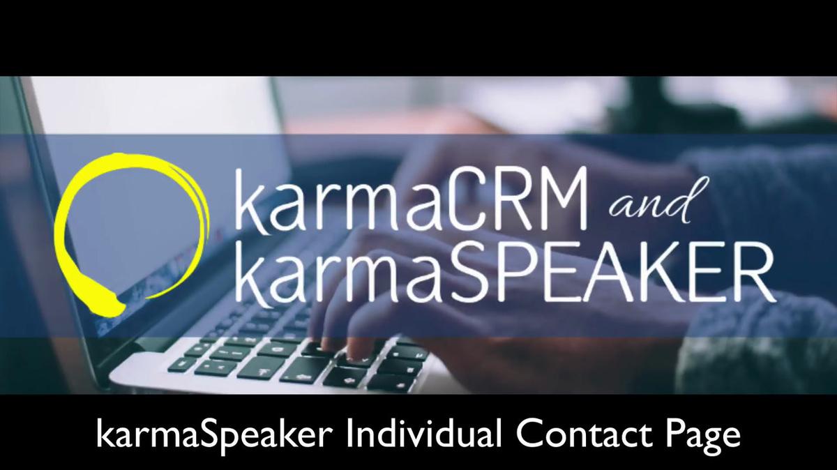 Overview of the Individual Contact Page in karmaSpeaker