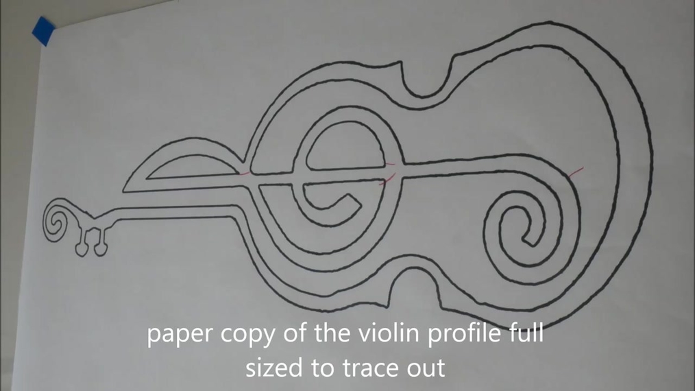 to digitize a diagram of a violin profile with a music note