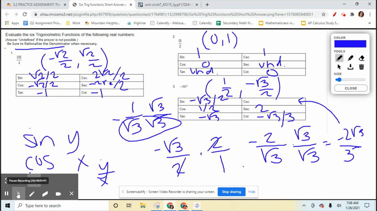 Secondary Math III Homework Help Video The Unit Circle Question 11.mp4