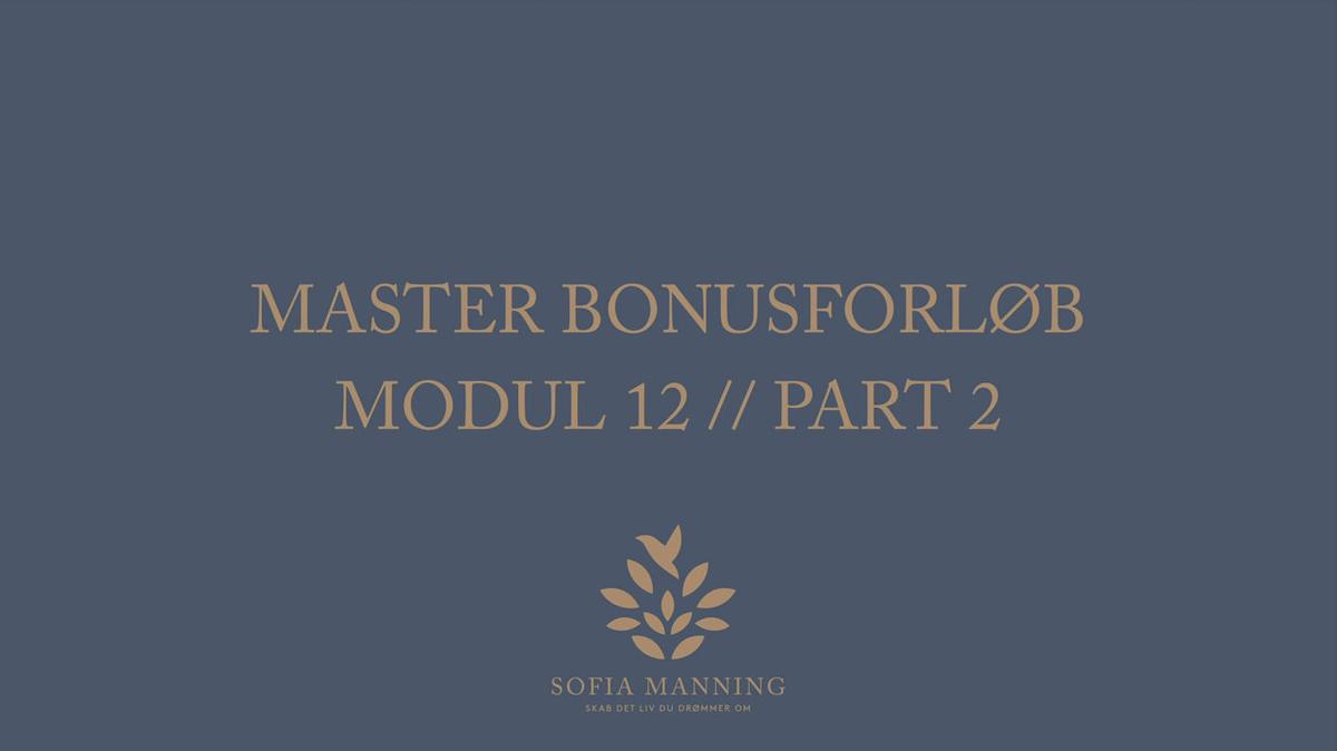 Master Bonusforløb Modul 12 // Part 2