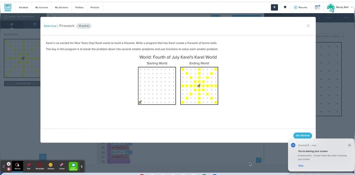 Firework Karel Homework Help