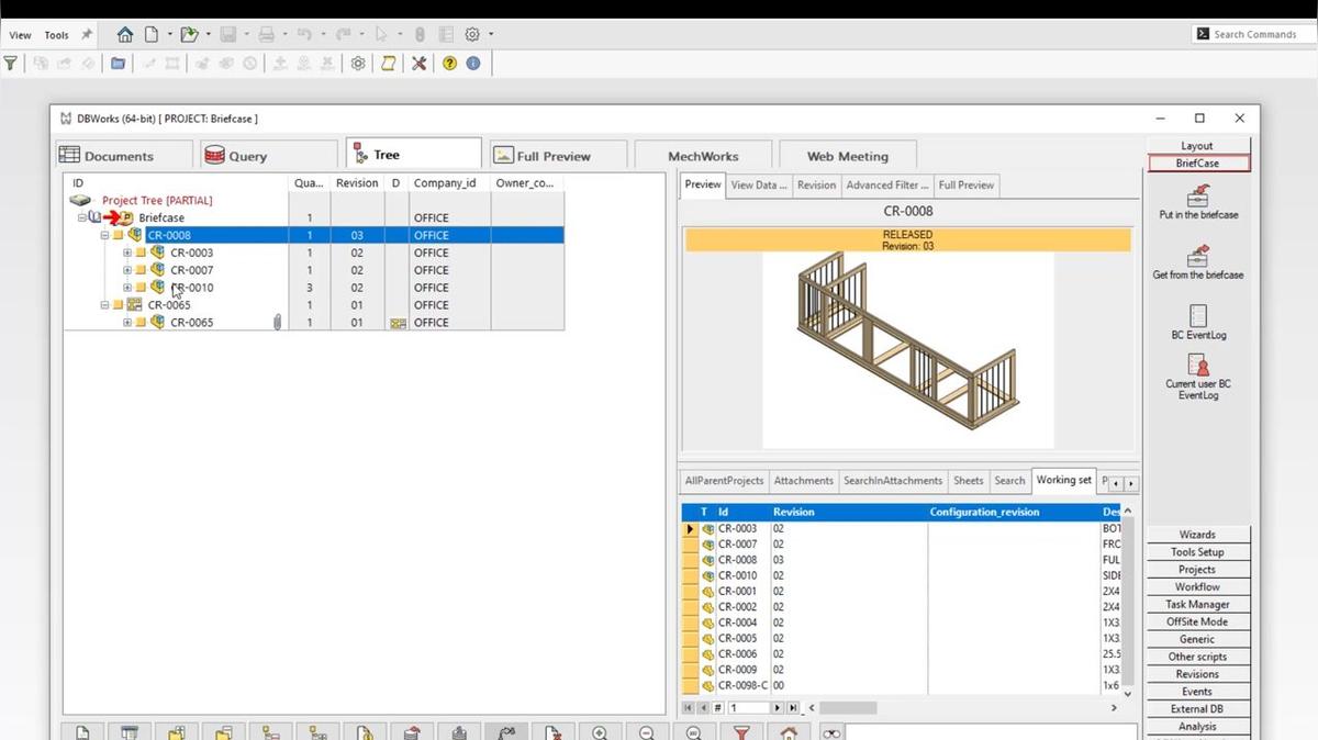Using Briefcase mode to share design files with external contractors.