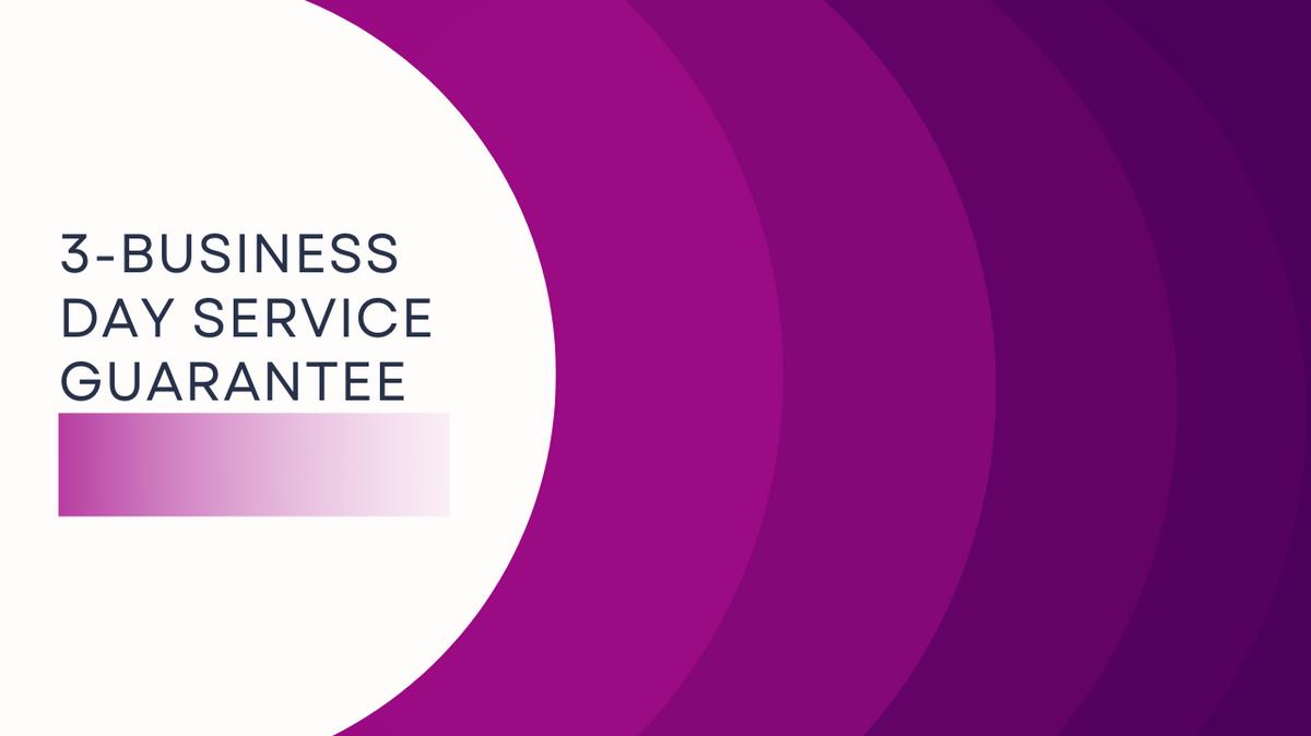 The Astanza Experience 3Business Day Service Guarantee