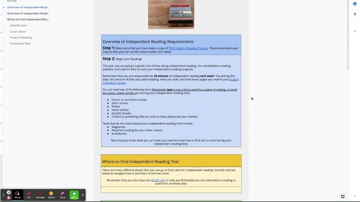 Eng 9 Tutorial_ Overview of Independent Reading Requirements - Google Docs.mp4