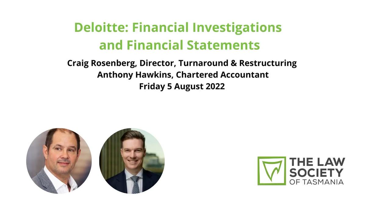 Deloitte Financial Investigations and Financial Statements