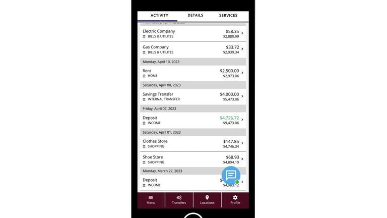 Mobile Banking Interface