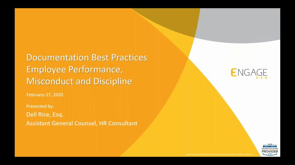 February 2020 HR Webinar - HR Documentation Best Practices