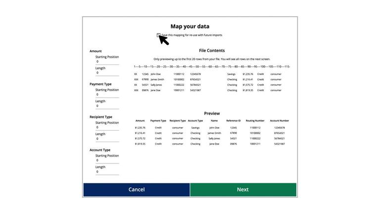 Batch Payee List: Import Fixed File