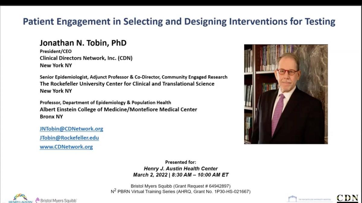 Patient Engagement in Selecting and Designing Interventions for Testing
