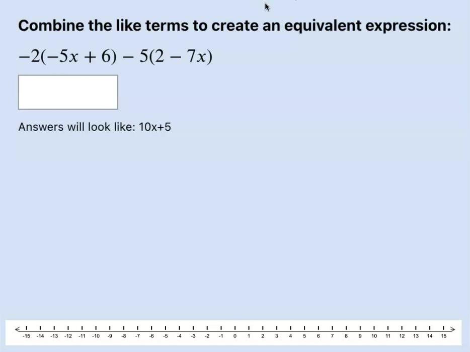 Combining Like Terms with Negative Coefficients and Distribution Q6.mp4