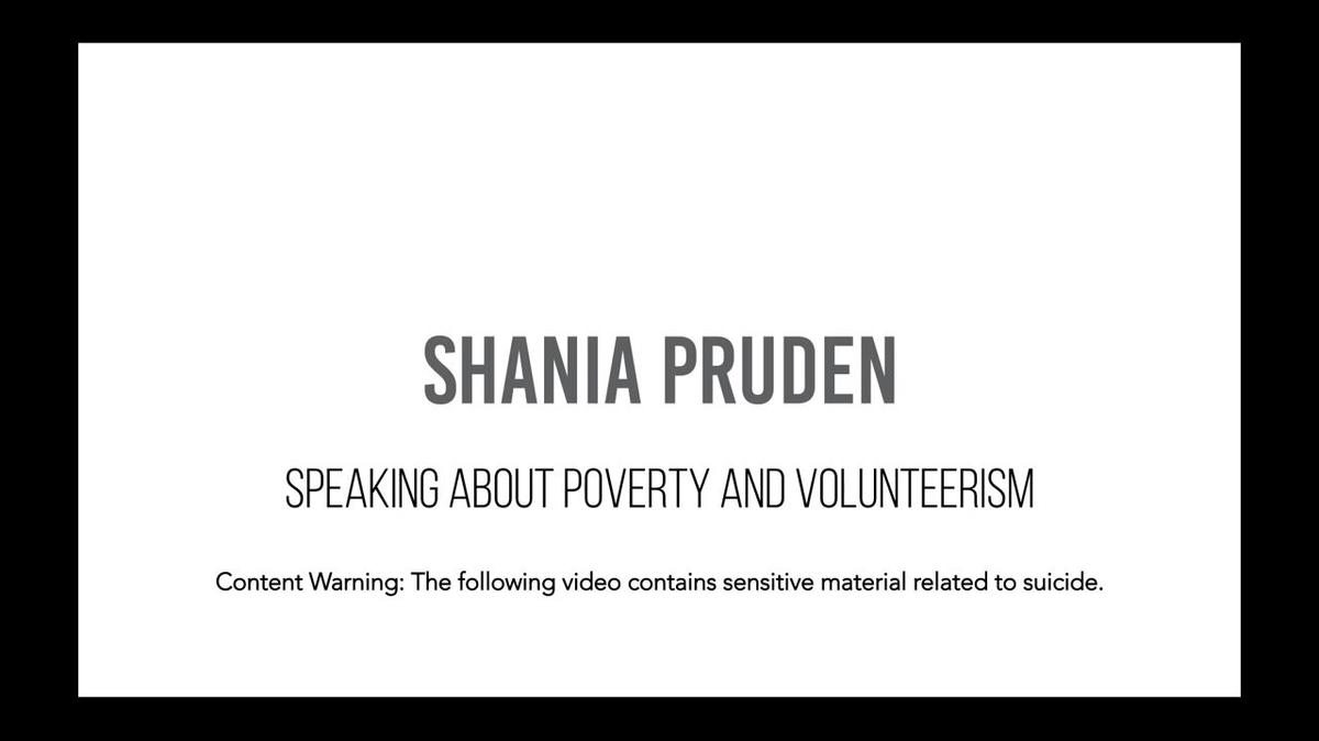 Shania Pruden - Poverty and Volunteerism