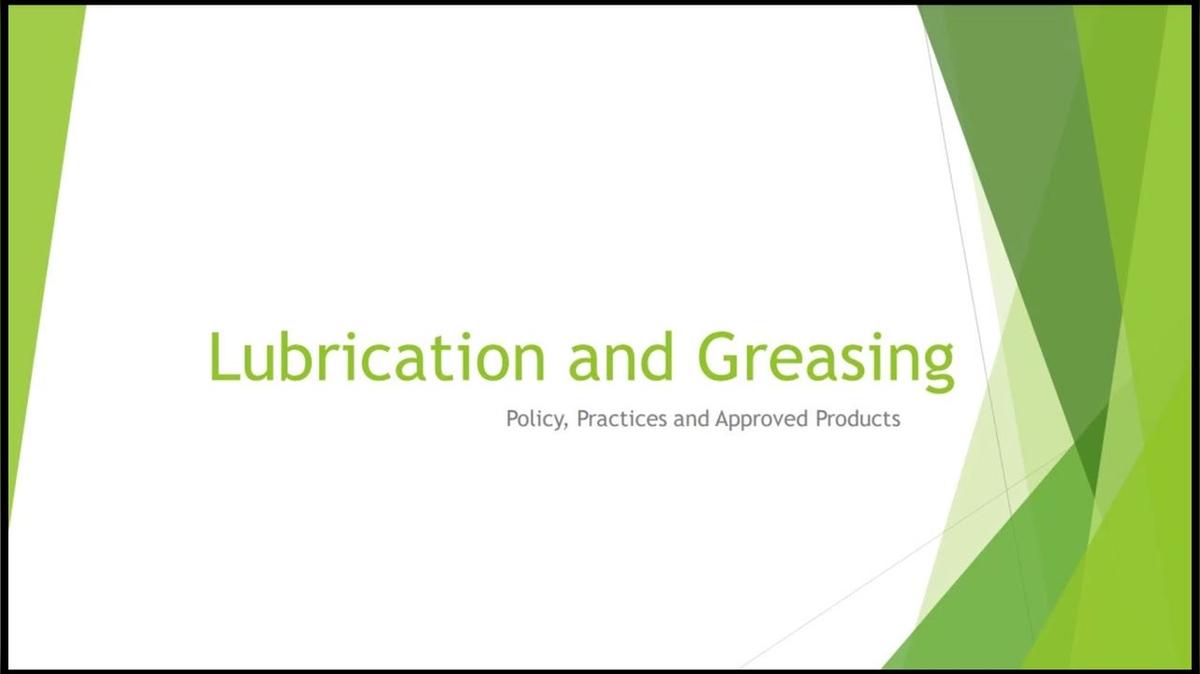 Lubrication and Greasing